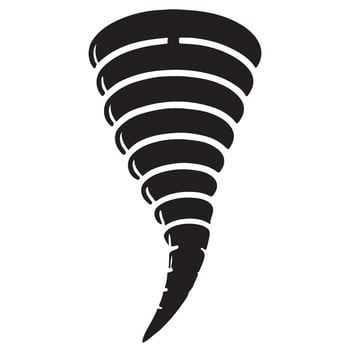 Classic Tornado Silhouette Design for Educational Weather Content vector