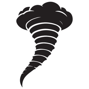 Dynamic Tornado Silhouette Art for Natural Disaster Designs vector