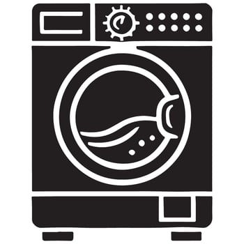 Modern Washing Machine Front Load Appliance Silhouette Art vector