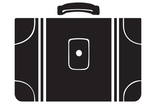 Black Silhouette Briefcase Illustration for Travel and Business Needs vector