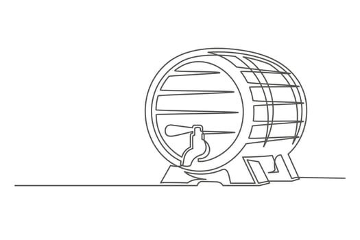 Continuous one line barrel keg vector