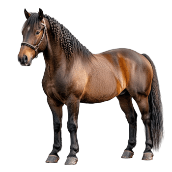 Majestic brown horse standing tall with a strong build png