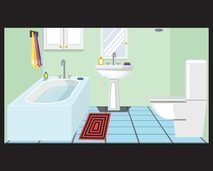 Bathroom Interior Design Toilet Model Illustration vector