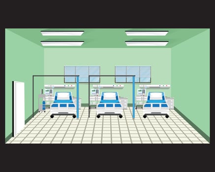 Hospital Emergency Room Healthcare Medical Interior Design vector