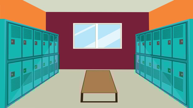 Locker Room College, stadium, School Interior Design Illustration vector