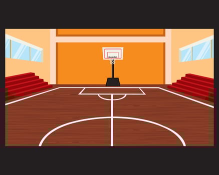 Basketball Court University Illustration Games Room Interior vector
