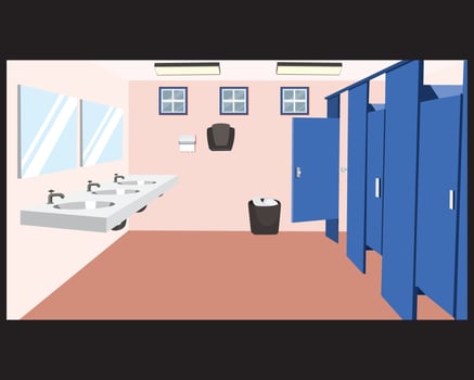 School Toilet Illustration Interior Collage Restroom Clip Art vector