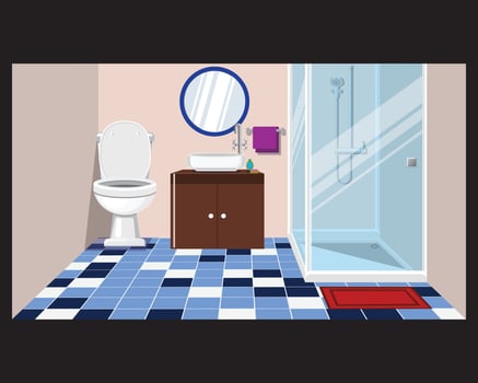 Luxury Bathroom Interior Design Illustration vector