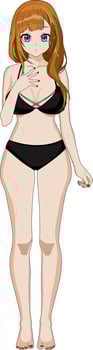 Beautiful Anime Manga Girl In Bikini Illustration NPC Game Character vector