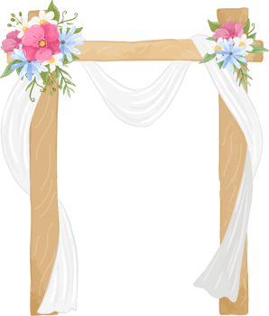 Pastel Floral Wedding Arch Watercolor Art png