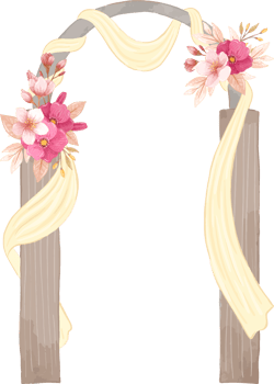 Graceful Floral Wedding Arch Watercolor Display png