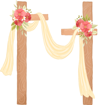 Rustic Floral Wedding Arch Watercolor Style png
