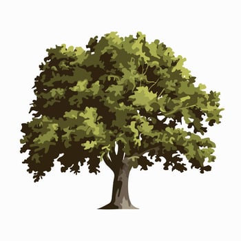 Minimalist Bushy Tree Illustration on a White Canvas vector