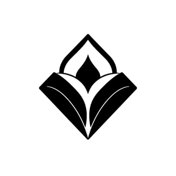 Symmetric DiamondShaped Black and White Floral , Geometric , Elegant and Minimalist, with Organic Flow and Negative Space. vector