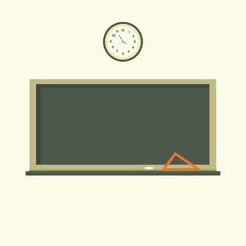 School Classic Wooden Blackboard Hanging on the Wall vector