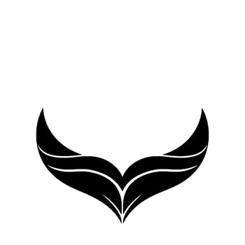 Bold Black Leaf Shape on White Background Minimalist, Stylized, and Abstract Resembling a Modern Element. vector