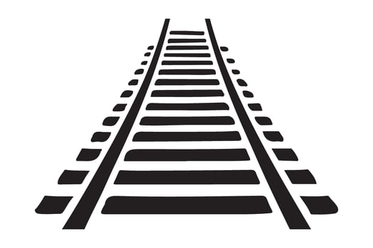 Converging Train Tracks Illustration Image for Visual Perspective vector