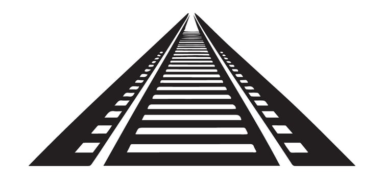 Perspective Illustration Train Tracks Image for Transportation vector