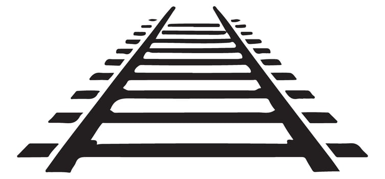 Straight Railroad Tracks Illustration for Transportation and Infrastructure Projects vector
