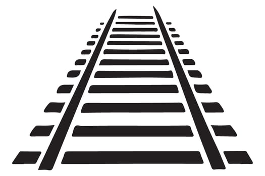 Straight Railway Track Illustration for Infrastructure and Transportation vector