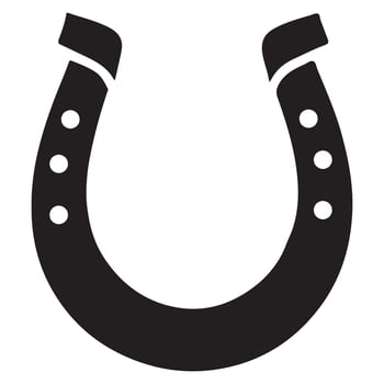 Classic Horseshoe Silhouette Graphic Symbol of Fortune and Horse Sport vector