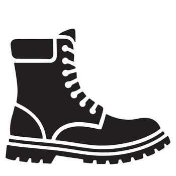 Robust Black Silhouette Work Boot Illustration for Industrial Use vector
