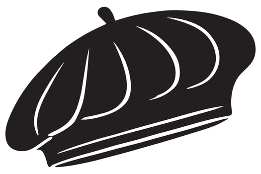 Artistic Black Beret Design Fashionable Painter's Icon vector