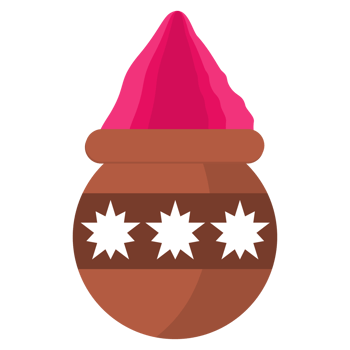 Holi Festival Colors in Stylish Pots png