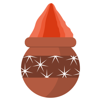 Earthy Clay Pots Holding Holi Powders png