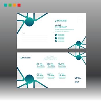 four color design of postcard for print vector