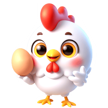 Cute Cartoon 3d Hen Holding an Egg, isolated png