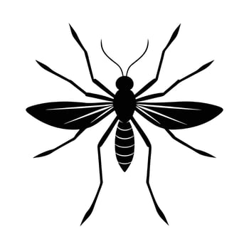 mosquito icon silhouette on white background vector