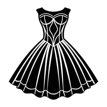 a black and white illustration of a dress. vector