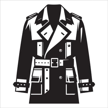 Stylish Oversized Trench Coat Silhouette Design vector