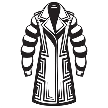 Chunky Geometric Coat Silhouette Illustration vector