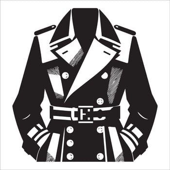 Stylish and Elegant Trench Coat Silhouette Design vector