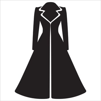 Flared Dramatic Coat silhouette , vector