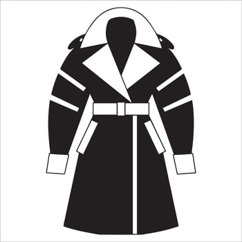Fashionable Flowing Trench Coat Silhouette vector
