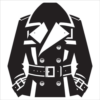 Fashionable Heavy Trench Coat Silhouette Illustration vector