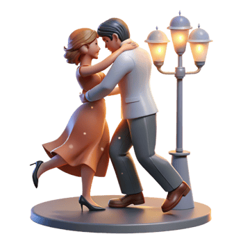 dramatic vintage stunning rustic Romantic Couple 3D Render Illustration original detailed png