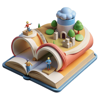 3D Book Illustration Cityscape png