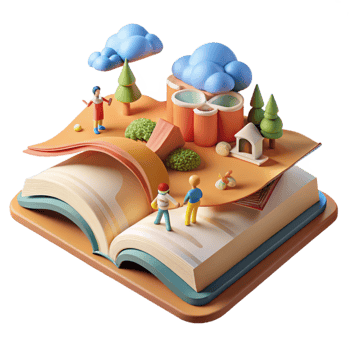 3D Book Illustration Storybook Adventure png