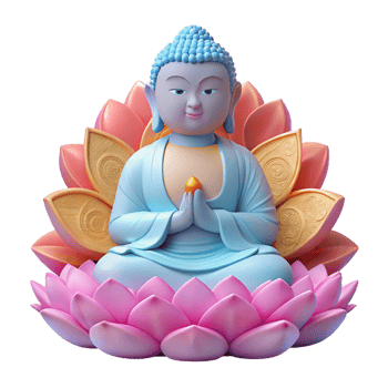 stunning rustic serene abstract 3D Render Peaceful Buddha Lotus original professional png