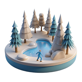 magnificent minimalist dramatic creative Winter Wonderland 3D Illustration authentic exclusive png