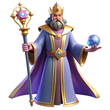 dramatic traditional serene minimalist Wise King 3D Render exclusive authentic png
