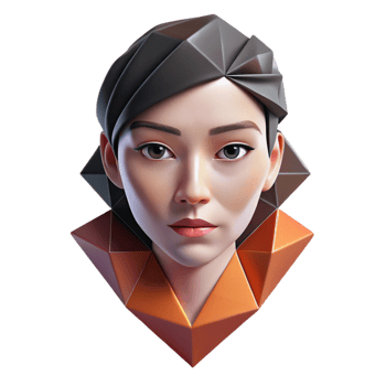stunning classic wonderful vintage 3D Stylized Female Portrait, Geometric Fashion detailed genuine png
