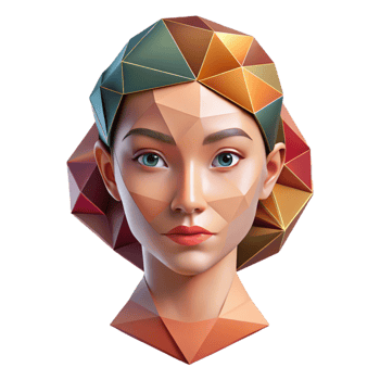 dramatic vintage impressive artistic Geometric Woman 3D Illustration professional detailed png