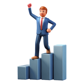 3D Illustration Businessman Climbing Success Stairs png