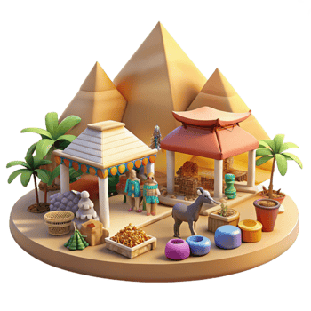 extraordinary abstract beautiful traditional 3D Render of Desert Oasis Market professional genuine png