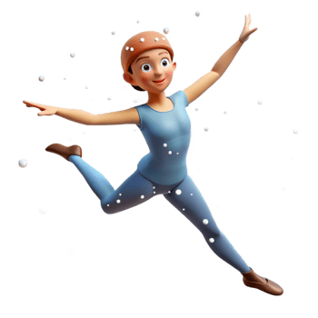 dramatic modern vibrant vintage Leaping Girl 3D Illustration genuine genuine png